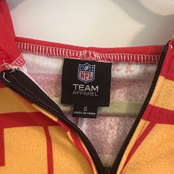 Red and Yellow Chiefs Hooded Onesie - Picture 3 of 3